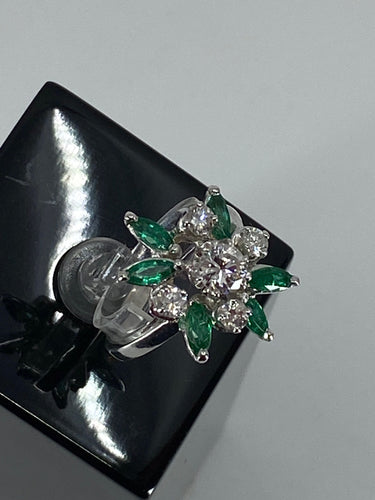 Bague Bague de fiançailles diamants, émeraudes 58 Facettes