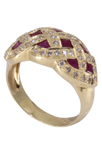 Bague 54 Bague moderne rubis et diamants 58 Facettes 081331