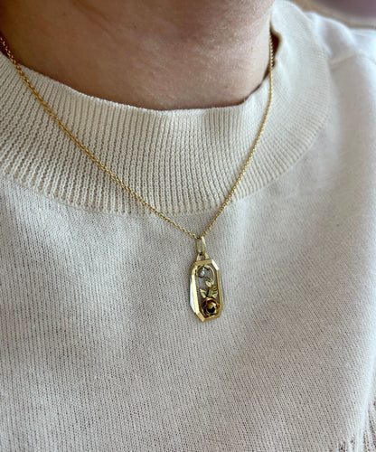 Pendentif Médaille Art Nouveau/Art Déco Or Jaune Perle Fine 58 Facettes