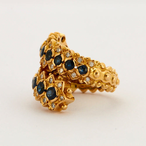 Bague LALAOUNIS  Bague or, saphirs et diamants 58 Facettes