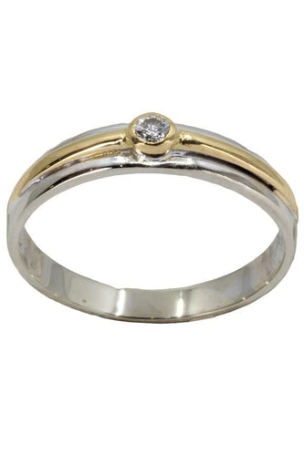 Bague BAGUE JONC 2 ORS DIAMANT 58 Facettes 053901