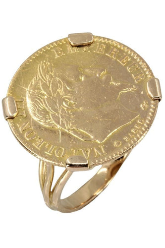 Bague BAGUE PIÈCE 10 FRANCS NAPOLÉLON III 58 Facettes 048271