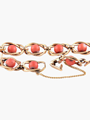Bracelet Bracelet Or et Corail 58 Facettes