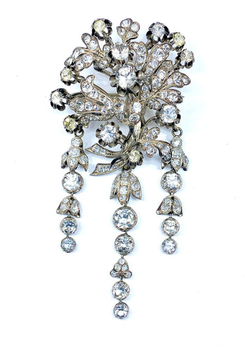 Broche Broche à pampilles détachables argent et pierres blanches 58 Facettes AB281