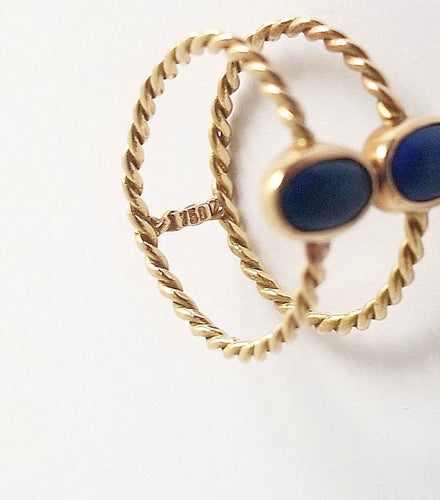 Bague 50.5 Bague Or Jaune et Lapis Lazulli 58 Facettes