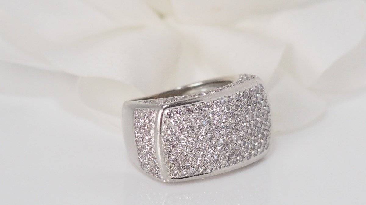 Bague 52 Bague bandeau en or blanc et diamants 58 Facettes 31369