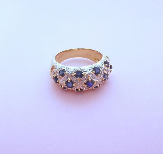 Bague 56.5 Bague Jonc Or Saphirs et Diamants 58 Facettes AA 1633