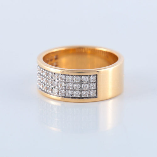 Bague 56 Bague large pavage Diamants 58 Facettes JE86