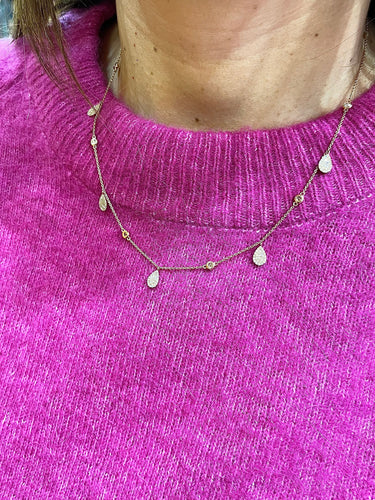 Collier Collier en or rose et motifs en diamant 58 Facettes