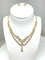 Collier Parure en or jaune, rose et blanc oxydes de zirconium 58 Facettes