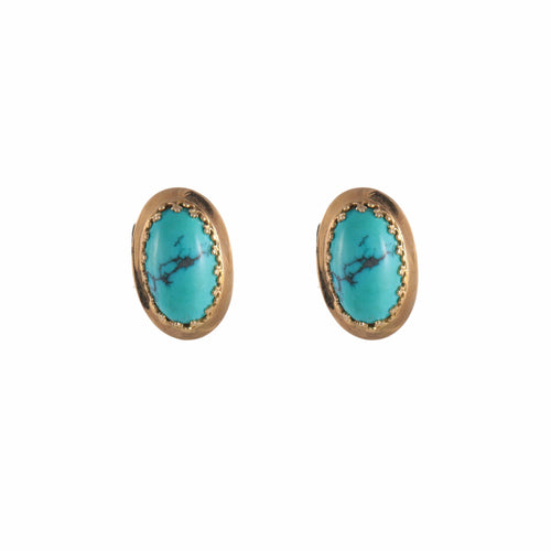 Boucles d'oreilles Boucles d'oreillles Turquoises ovales 58 Facettes