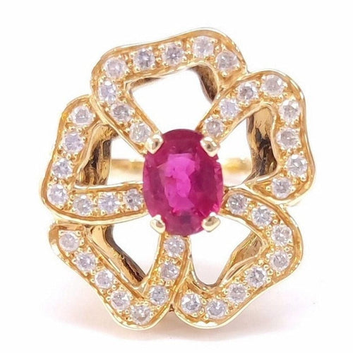 Bague Bague fleur rubellite et diamants 58 Facettes Fleur/R