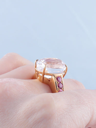 Bague 52 Bague Morganite Saphirs roses 58 Facettes