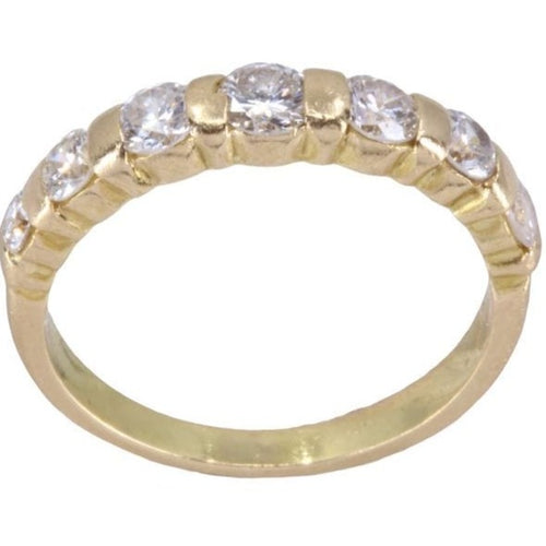 Bague 50 Demi-alliance Or jaune Diamants 58 Facettes 080651