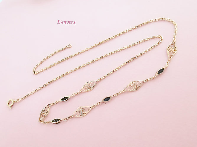 Collier Collier filigrane Saphirs Or Jaune 58 Facettes AA 1582