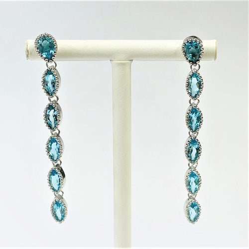 Boucles d'oreilles Boucles d'Oreilles Topazes Bleues Or blanc 58 Facettes 20400000662