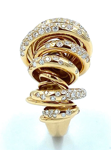 Bague DE GRISOGONO. Collection Sole, bague or rose et diamants 58 Facettes