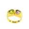 Bague 58 Bague Double Cœur Améthyste Péridot 58 Facettes 20400000613