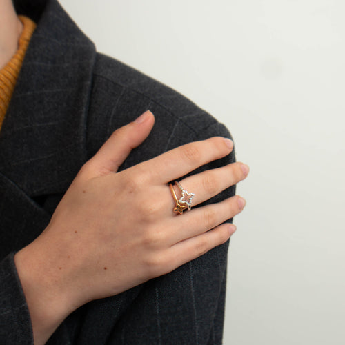 Bague 53 Bague Double Trèfle Diamants 58 Facettes 3131200