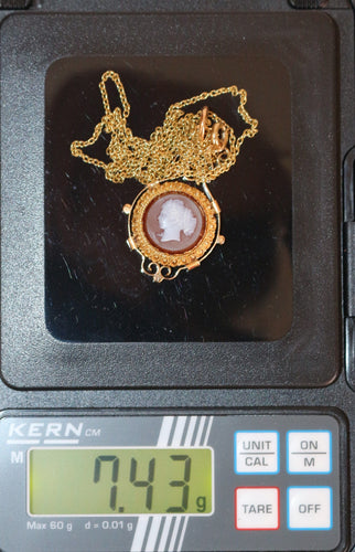 Collier Collier Pendentif Camée Cornaline 58 Facettes 559