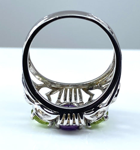 Bague 58 Bague péridots et améthyste 58 Facettes AB247