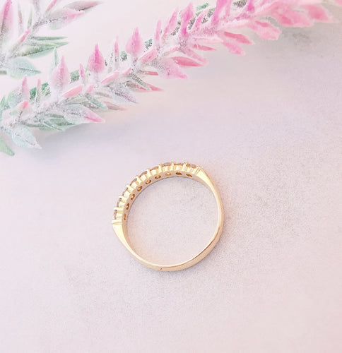 Bague Demi Alliance Diamants 0,45 ct Or Jaune 58 Facettes AA 1486