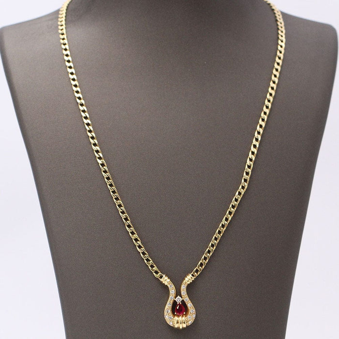 Collier collier Or jaune Rubis Diamants 58 Facettes E359533A