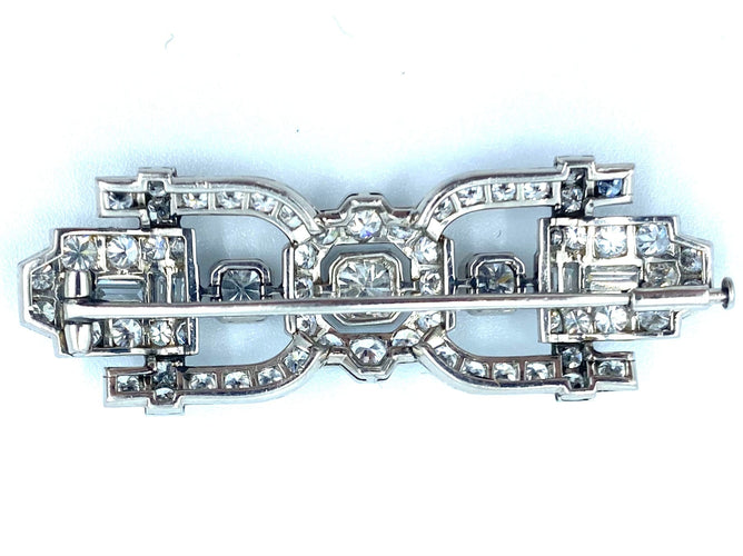Broche Broche d'époque Art-Déco en platine et diamants 58 Facettes