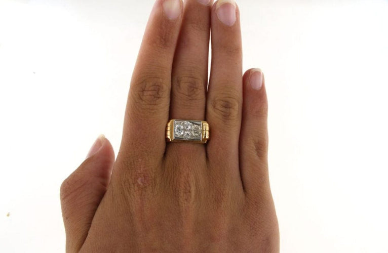 Bague Bague Tank en Or jaune, diamants 58 Facettes 5251y