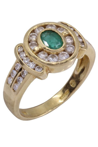 Bague BAGUE MODERNE ÉMERAUDE ET DIAMANTS 58 Facettes 081861