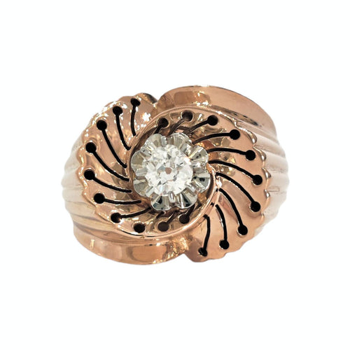Bague 54 Bague rétro or rose diamant 58 Facettes 1-1191/1
