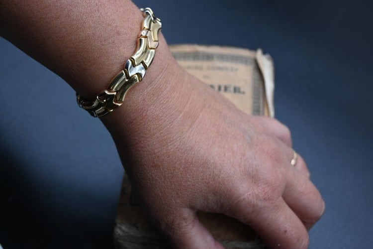 Bracelet Bracelet 3 Ors Maille Moderne 58 Facettes