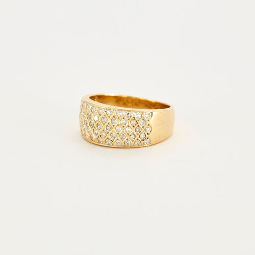 Bague 51 Bague or jaune Croisillons Diamants 58 Facettes 230543