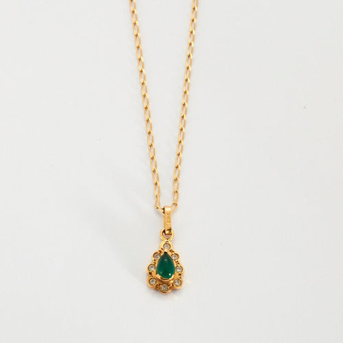 Collier Collier Agate Verte Or Jaune 58 Facettes