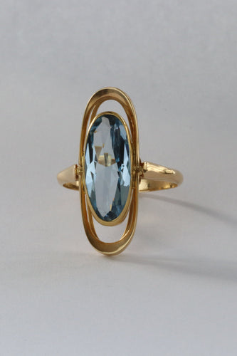 Bague 57 Bague vintage en or 14 carats avec spinelle synthétique 58 Facettes