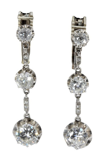 Boucles d'oreilles BOUCLES D'OREILLES PENDANTES DIAMANTS ART DÉCO 58 Facettes 051831