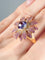 Bague 62 Bague Fleur Améthyste, Saphirs roses, Diamants 58 Facettes