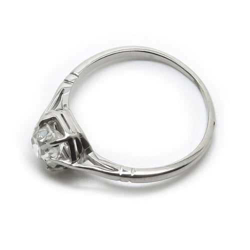 Bague Bague Solitaire Art Déco Diamant taille Ancienne 58 Facettes