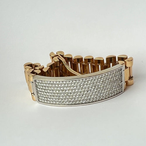 Bracelet Bracelet 2 ors, pavage de diamant 58 Facettes 20400000524