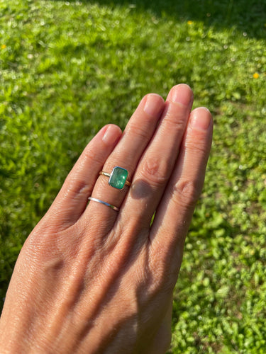 Bague Bague émeraude or jaune & blanc 58 Facettes