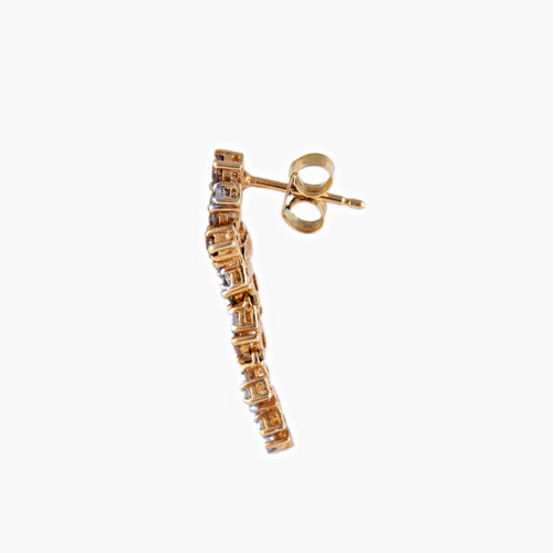 Bracelet Boucles d'oreilles en or jaune, diamants bruns et blancs 58 Facettes P1L15