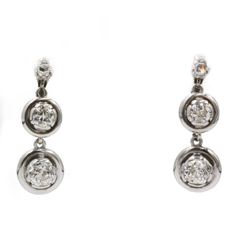 Boucles d'oreilles Boucles d'oreilles Or, Platine Et Diamants 58 Facettes 220226R