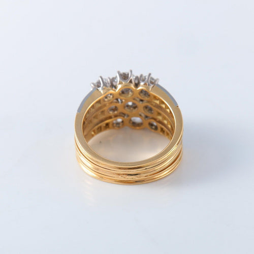 Bague 53 Bague trois rangs or jaune diamants 58 Facettes