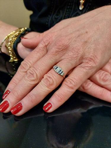 Bague 54 Bague Art Déco, saphirs, diamants 58 Facettes 063541