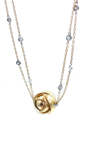 Collier DAMIANI. Collier or rose et diamants 58 Facettes