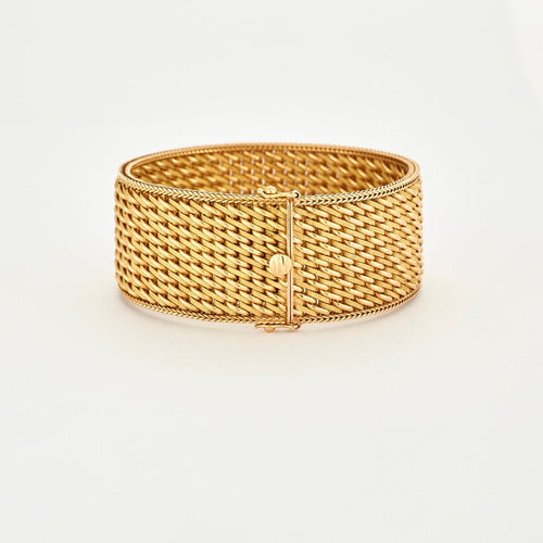 Bracelet Manchette Vintage en Or Jaune 58 Facettes