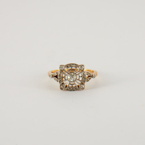 Bague 54.5 Bague Carré ajouré Diamants 58 Facettes EL2-53