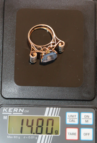 Bague 55 Bague Tank spinelle Verneuil et diamants 58 Facettes 455