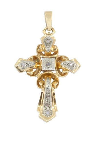 Pendentif CROIX ANCIENNE DIAMANTS 58 Facettes 060701