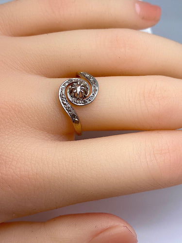 Bague 55 Bague tourbillon diamants vers 1900 58 Facettes AB179